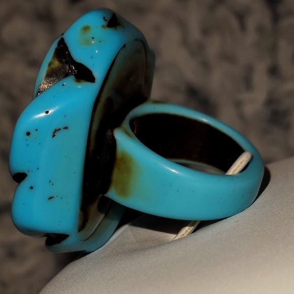 Turquoise blue ring size 7 - Picture 2 of 3